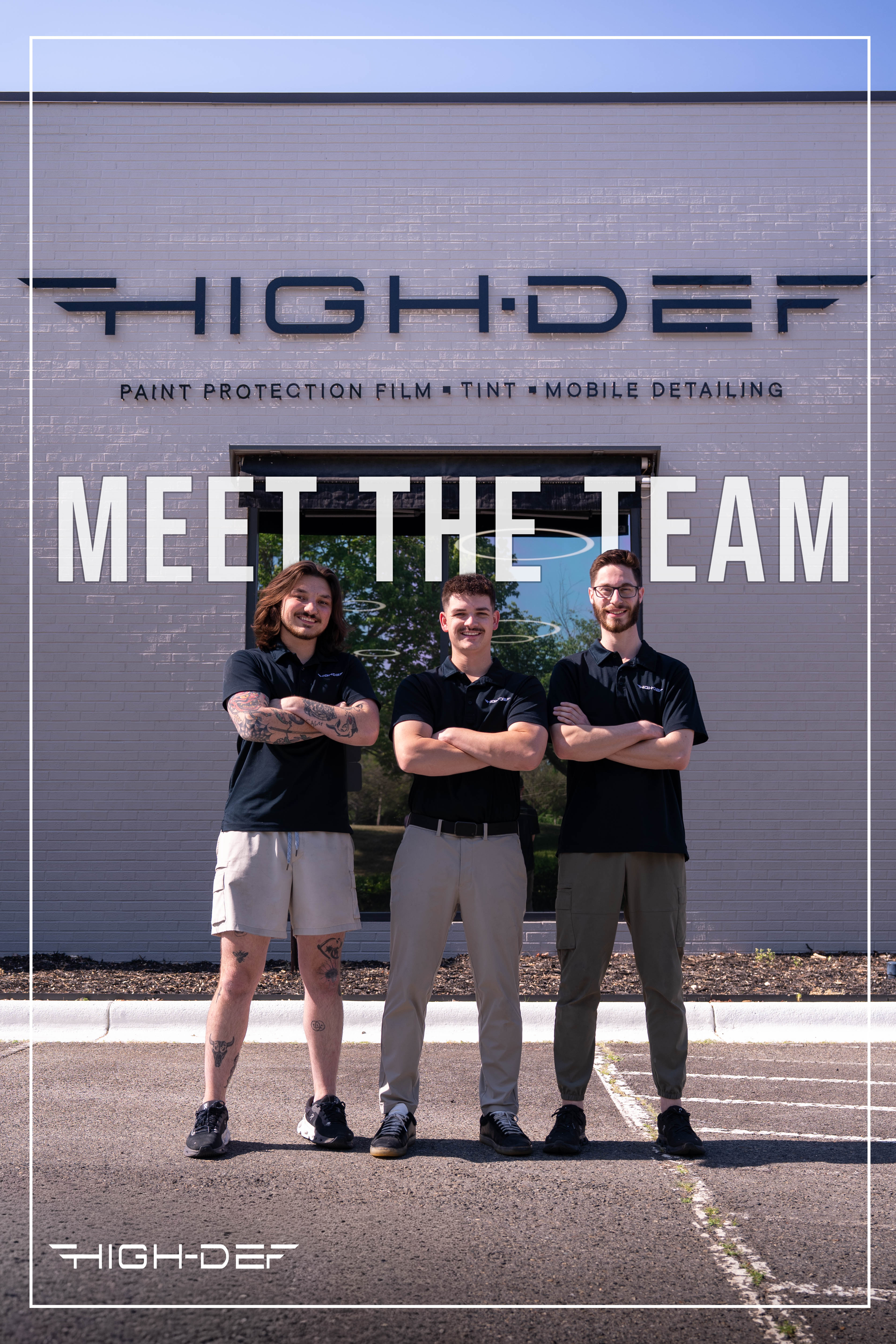 The HD Automotive Customs team in front of the Charlotte shop